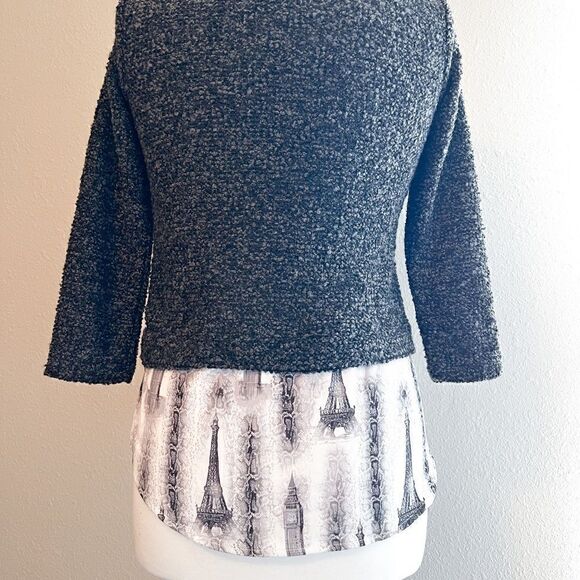 Style & Co 3/4 sweater with attached faux blouse - Picture 4 of 4